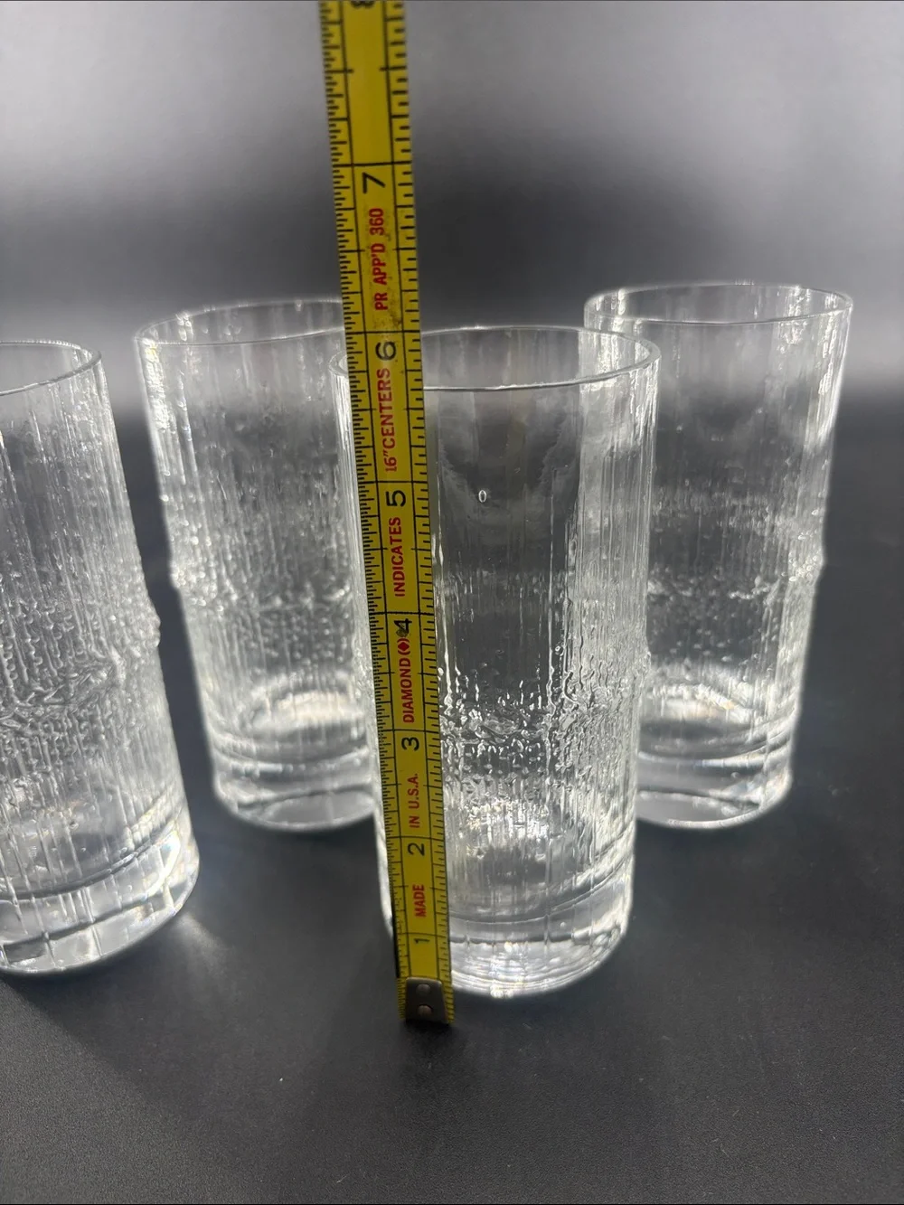 Vintage mid-century mod Tapio Wirkkala Iittala “Niva”highball glasses set of 4